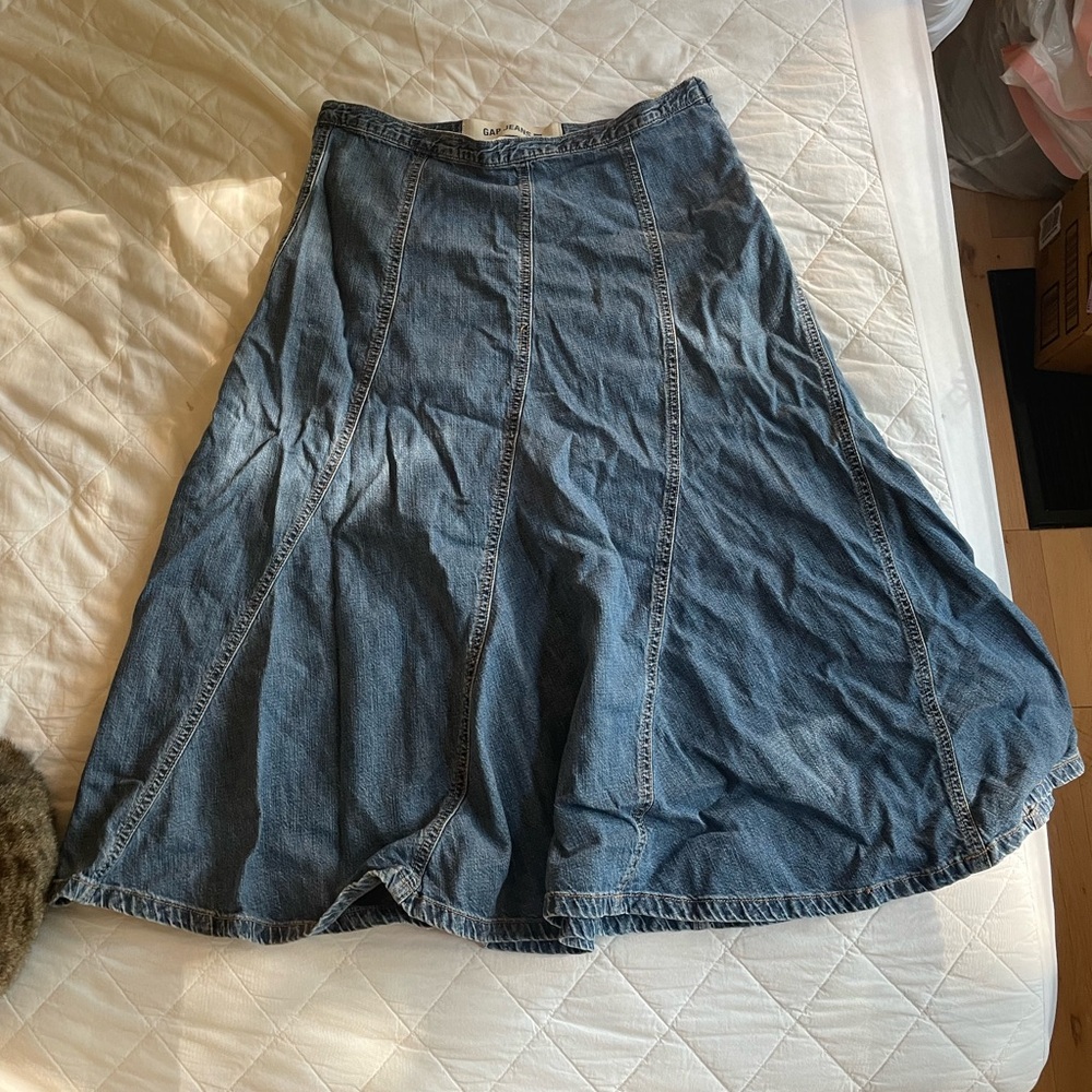 Vintage gap denim midi skirt